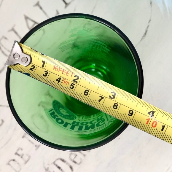 Rolling Rock, Beer Glasses Green Beer Glass, 17oz & 13oz Set of 2 Nice Condition - Picture 9 of 11
